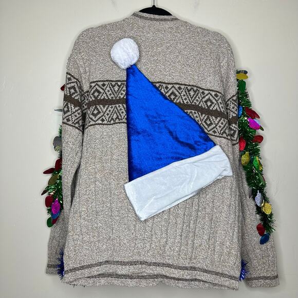 Ugly Christmas Sweater Elf Squishmallow LIGHTS UP Tinsel Xmas Party Winner XL - Picture 3 of 5